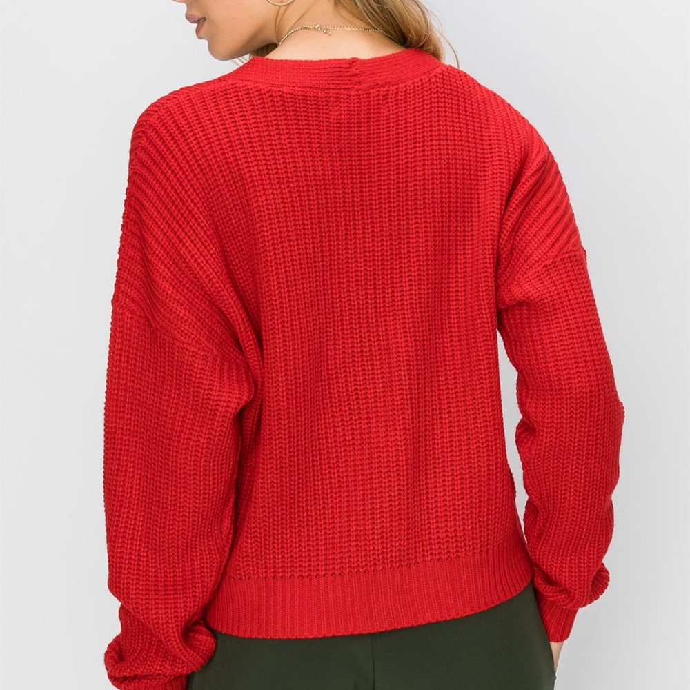 NWT!💝Drop Shoulder V-neck Cardigan Sweater - Picture 4 of 5